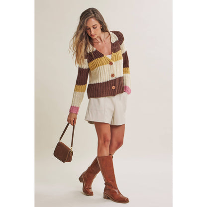 Fall Stripe Chunky Cardigan