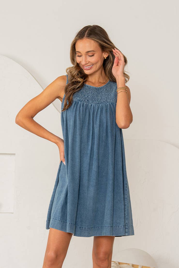 Sleeveless Denim Mini Dress