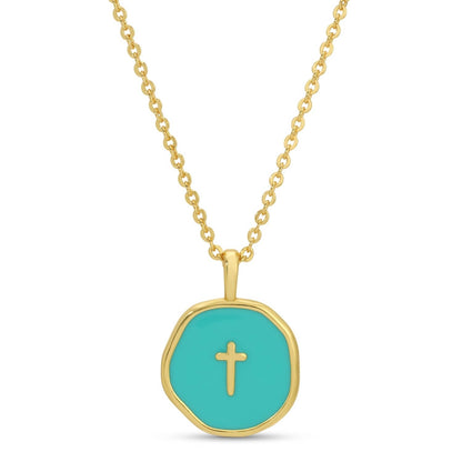 Minimal Cross Medallion Necklace