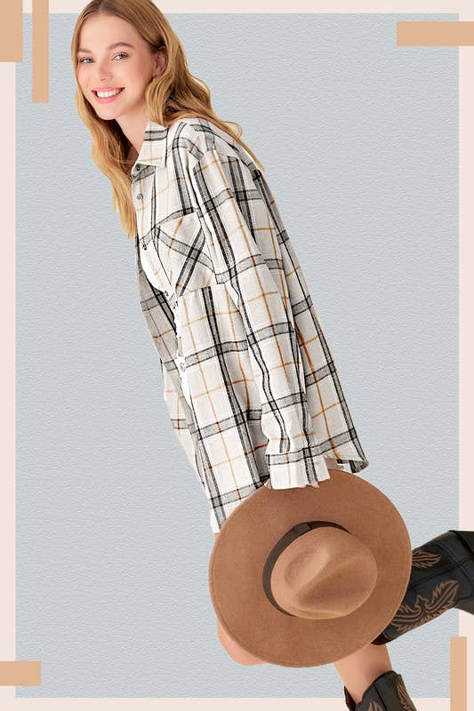 Plaid Loose Fit Button Down Shirt