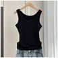 Black Ribbed Fitted Tank