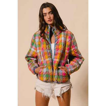 Vintage Plaid Quilted Jacket