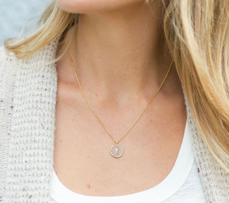 Minimal Cross Medallion Necklace