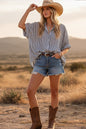 Loddi Oversized Black Stripe Blouse