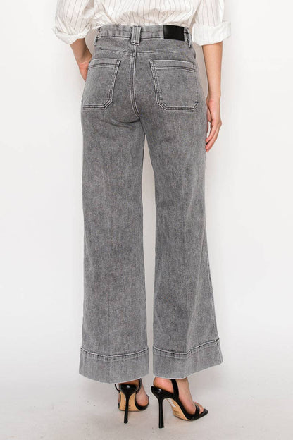 Perfect Palazzo Jeans in Acid Black