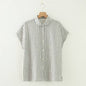 Grey Stripe Muslin Button-Down Blouse
