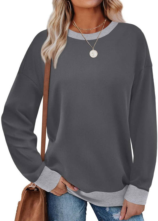 Grey Colorblock Crewneck Sweatshirt