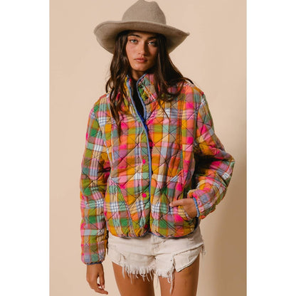Vintage Plaid Quilted Jacket