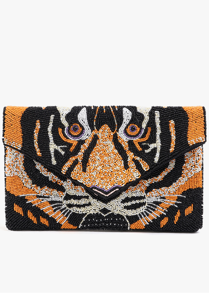 Livy Beaded Crossbody in Tiger
