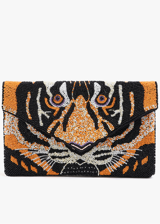 Livy Beaded Crossbody in Tiger