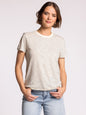 Sarah Tee in Ivory Black Stripe