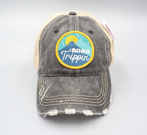 distressed road trippin’ trucker hat