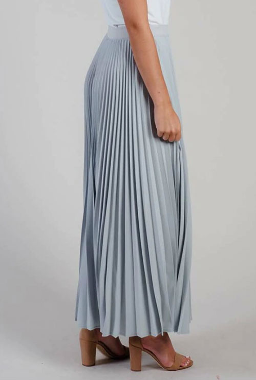 silver pleated skirt