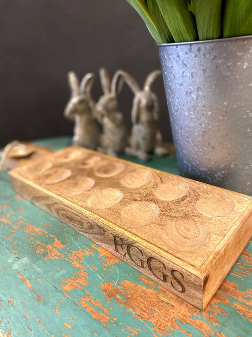 wood deviled egg tray